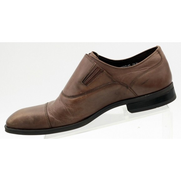 Donald J Sergio Mens Shoe 10.5 M Brown Burnished Calf Monk Strap CapToe main image 12